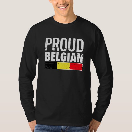 ベルギー誇りを持った国旗 Tシャツ (正面)