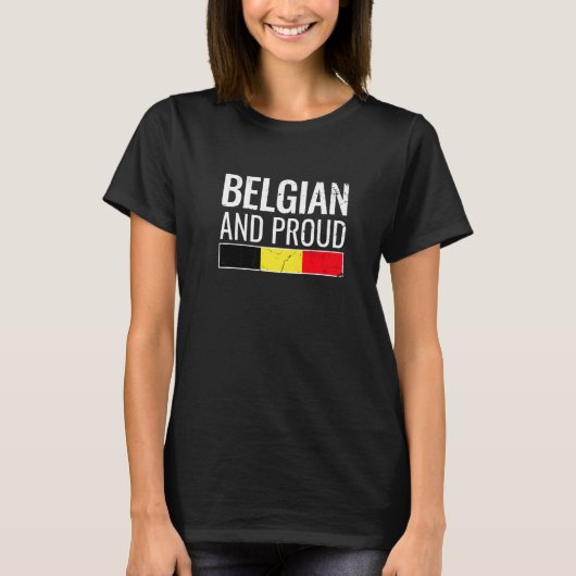 ベルギー誇りを持った国旗 Tシャツ (正面)