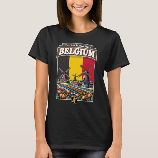 ベルギー風車とチューリップ Tシャツ (正面)