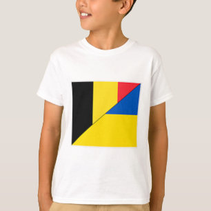 ベルギー ウクライナ 旗 ベルギー人 ウクライナ人 国籍 Tシャツ
