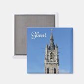 ベルギー，ゲントで鐘楼 マグネット (正面/裏面)