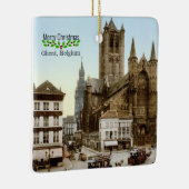 ベルギー・ゲントのクリスマスグリーティング セラミックオーナメント (右)