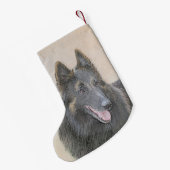 ベルギー·テルヴ絵画ュレンズ-かわいいオリジナル·ドッグアート スモールクリスマスストッキング (裏面 (吊り時))