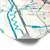 ベルギー，ブリュッセルの市内地図 ポスター (角)