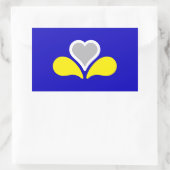 ベルギー，ブリュッセル国旗 長方形シール (バッグ)