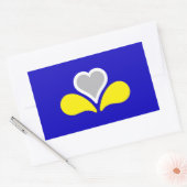 ベルギー，ブリュッセル国旗 長方形シール (封筒)