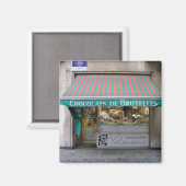 ベルギー，ブリュッセル，チョコレート マグネット (正面/裏面)