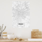 ベルギー，ブリュッセル（白い黒） ポスター (キッチン)