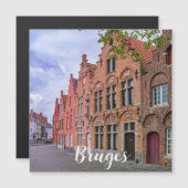 ベルギー，ブルージュの中世のカラフルレンガ造りの家 (正面/裏面)