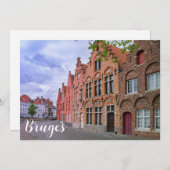 ベルギー，ブルージュの中世のカラフルレンガ造りの家 (正面/裏面)