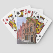 ベルギー,ブルージュの中世のカラフルレンガ造りの家 トランプ (裏面)