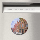 ベルギー，ブルージュの中世のカラフルレンガ造りの家 マグネット (インサイチュ (食洗機))