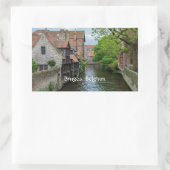 ベルギー,ブルージュ 長方形シール (バッグ)