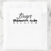 ベルギー，ブルージュ 長方形シール (バッグ)