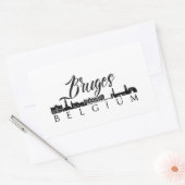 ベルギー，ブルージュ 長方形シール (封筒)