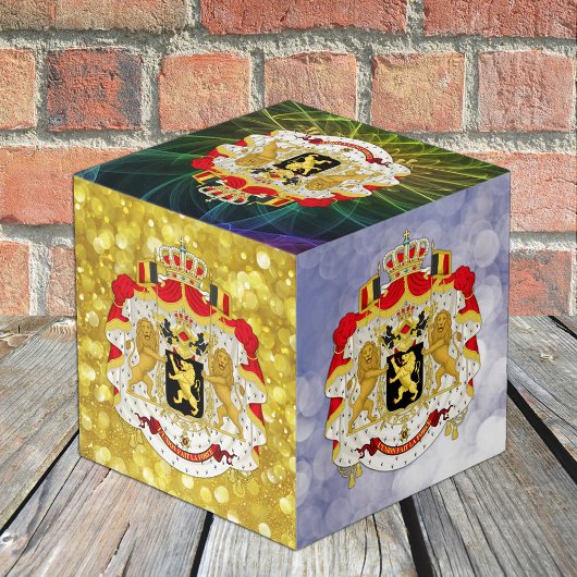 ベルギー、プレミアムフォトキューブ、ベルギーコート・オブ・アームズ フォトキューブ