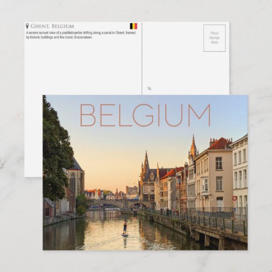 ベルギー、ヘントの旅行絵葉書 ポストカード (正面/裏面)