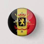 ベルギー&ベルギー国旗のファッション、バッグ/スポーツファン 缶バッジ (正面)