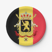 ベルギー，ベルギー国旗 – パーティー，誕生日/スポーツ ペーパープレート (正面)