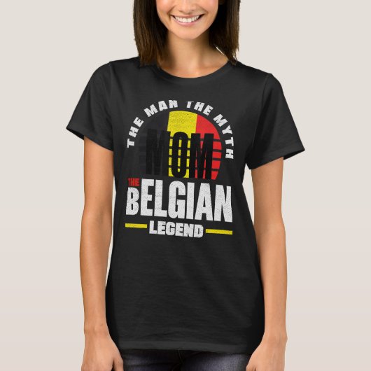 ベルギー・ベルギー・ベルギー国旗の母親 Tシャツ (正面)
