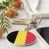 ベルギー（ベルギー）国旗 キーホルダー (側面)