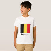ベルギー(ベルギー)国旗 Tシャツ (正面フル)