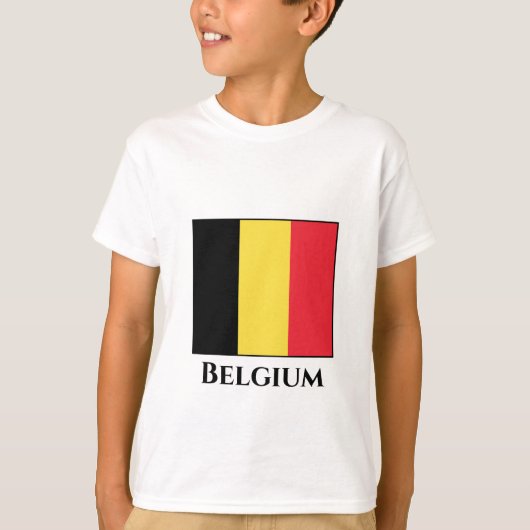 ベルギー(ベルギー)国旗 Tシャツ (正面)