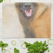 ベルギー・マリ絵画ノアズ – かわいいオリジナルドッグアート キッチンタオル (折り畳み)