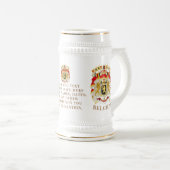 ベルギー(BELGIEN)素晴らしコート・オブ・アームズパーソナライズされた ビールジョッキ (正面右)