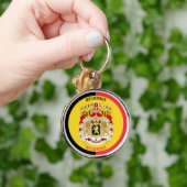 ベルギー Belgique 円形紋章デザイン キーホルダー (手)