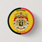 ベルギー Belgique 紋章 サークル 缶バッジ (正面)