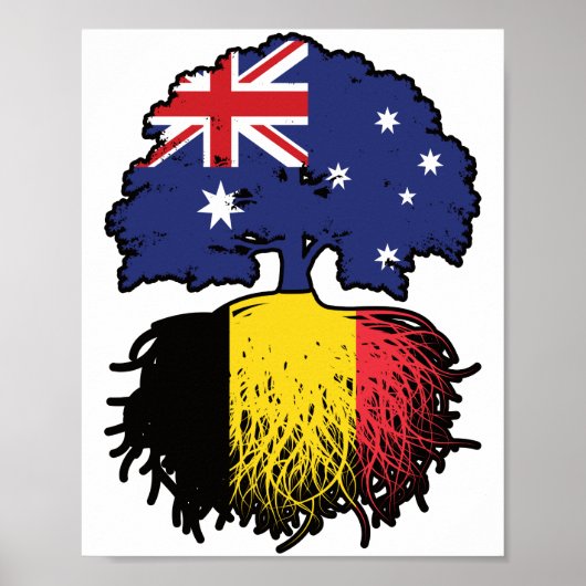 ベルギーBelgian Australian Australia Tree Roots ポスター (正面)