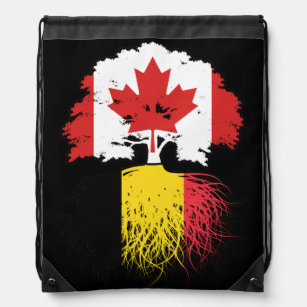ベルギーBelgian Canada Tree Roots国旗 ナップサック