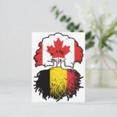 ベルギーBelgian Canada Tree Roots国旗 ポストカード (スタンド正面)