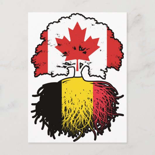 ベルギーBelgian Canada Tree Roots国旗 ポストカード (正面)