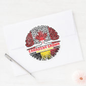 ベルギーBelgian Canada Tree Roots国旗 ラウンドシール (封筒)