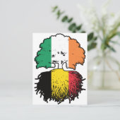 ベルギーBelgian Irish Ireland Tree Roots国旗 ポストカード (スタンド正面)