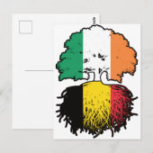 ベルギーBelgian Irish Ireland Tree Roots国旗 ポストカード (正面/裏面)