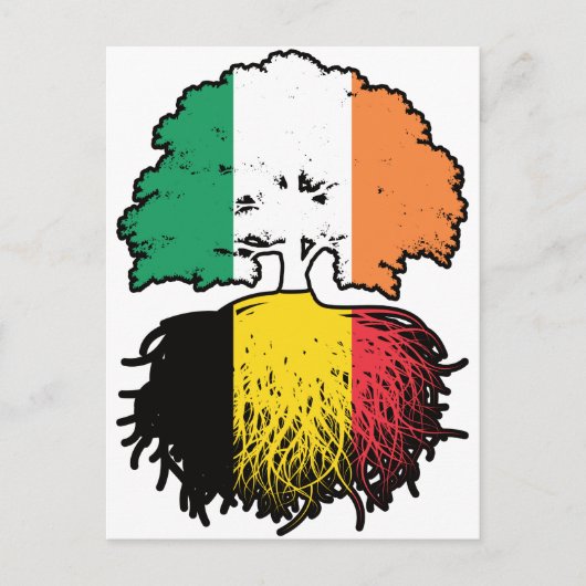 ベルギーBelgian Irish Ireland Tree Roots国旗 ポストカード (正面)