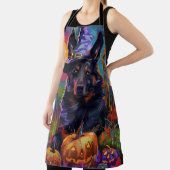 ベルギ不気味ンシェパードハロウィンウィッチカボチャ エプロン (インサイチュ)