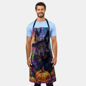 ベルギ不気味ンシェパードハロウィンウィッチカボチャ エプロン (着用した状態)