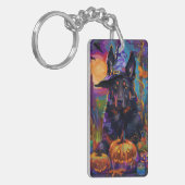 ベルギ不気味ンシェパードハロウィンウィッチカボチャ キーホルダー (正面左)