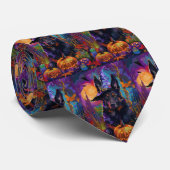 ベルギ不気味ンシェパードハロウィンウィッチカボチャ ネクタイ (ロール)