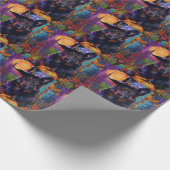 ベルギ不気味ンシェパードハロウィンウィッチカボチャ ラッピングペーパー (角)