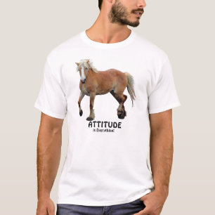 ベルギ荷車を引くーのウマ科の馬術の態度Tシャツ Tシャツ
