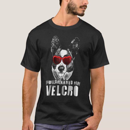 ベルクロ カーディガン ウェルシュ コーギー 犬 Tシャツ (正面)
