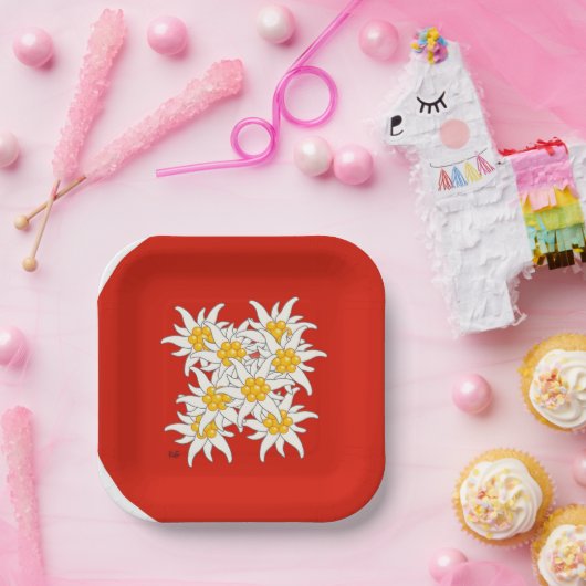 ベルグブルーム・エーデルワイスのテラー ペーパープレート (パーティー)