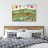 ベルゲンの地図， 'Civitates Orbis Terrarum'より キャンバスプリント (インサイチュ (寝室))