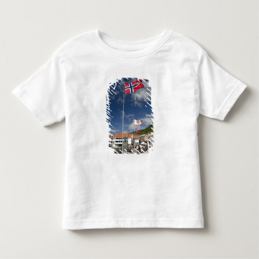 ベルゲンの繁華街の歴史的港湾 トドラーTシャツ (正面)