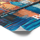 ベルゲンノルウェーアートヴィンテージトラベル ポスター (角)